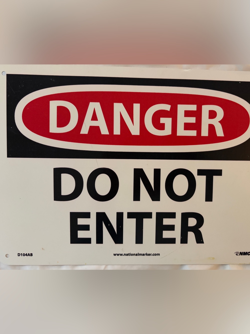 “Danger Do Not Enter” Metal Sign - White, Black, & Red